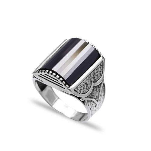 Onyx Authentic Men Ring Wholesale Handmade 925 Sterling Silver